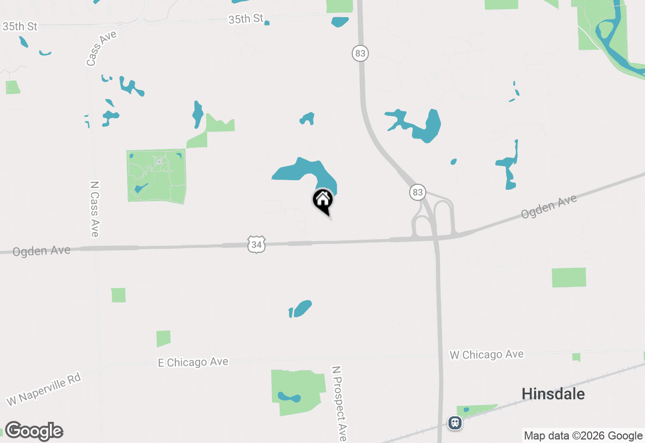 Map of 627 Oakwood Drive, Westmont, IL 60559
