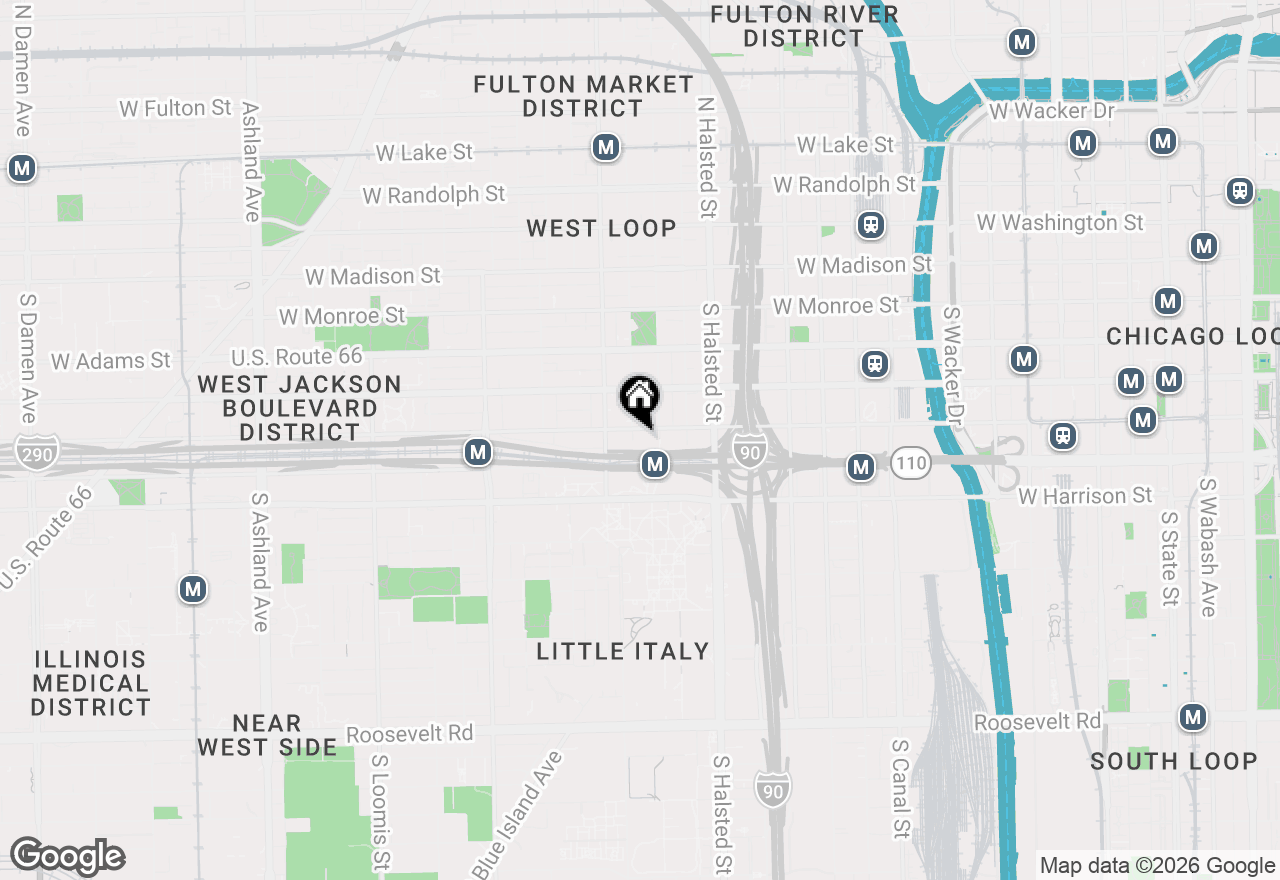 Map of 411 S Sangamon Street #7D, Chicago, IL 60607