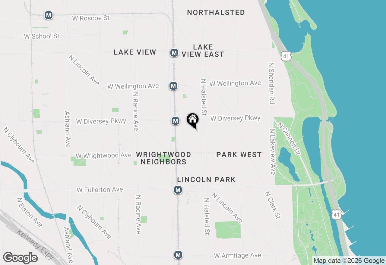 Map of 2709 N Mildred Avenue #3A, Chicago, IL 60614