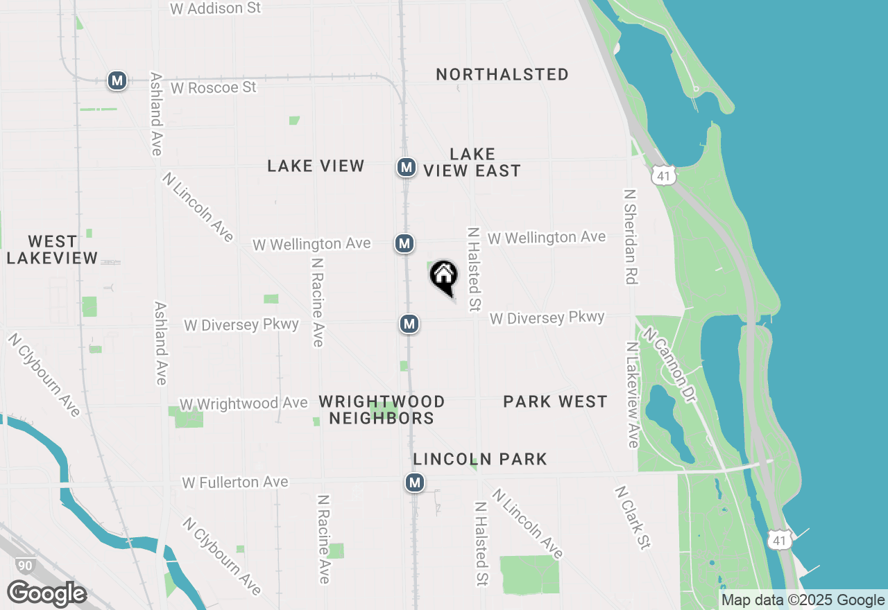 Map of 851 W Wolfram Street #1, Chicago, IL 60657
