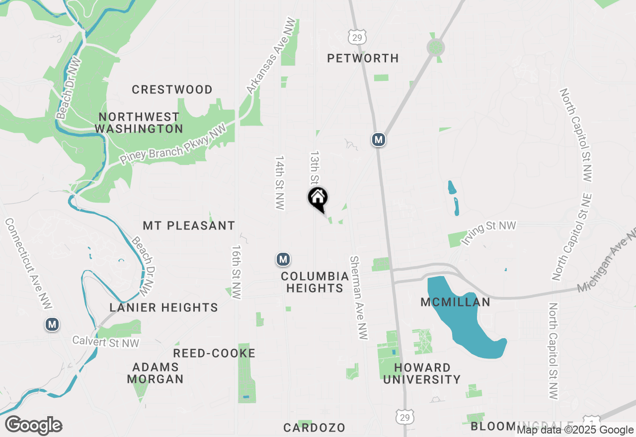 Map of 1225 Park Road Nw #1, Washington, DC 20010