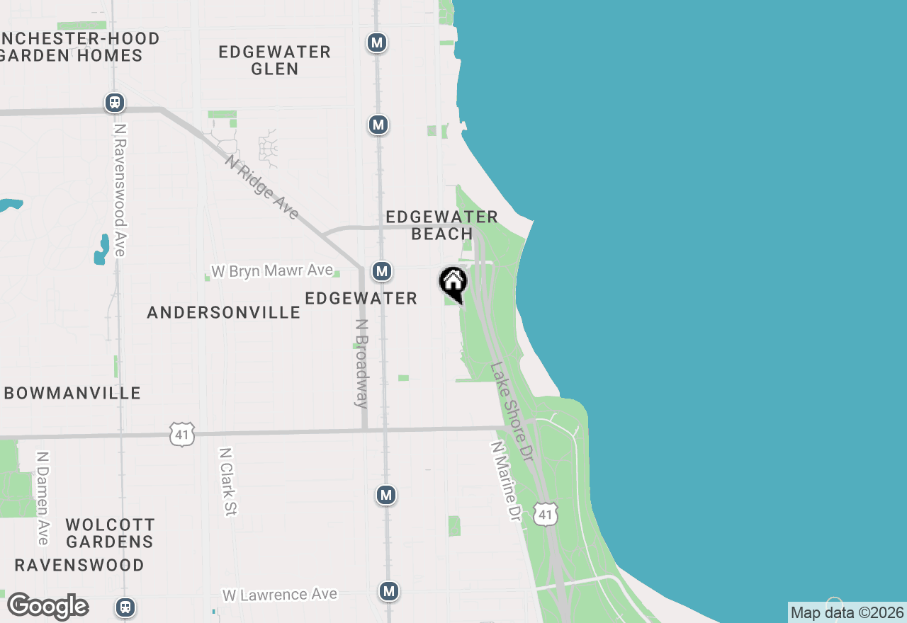 Map of 5455 N Sheridan Road #2807, Chicago, IL 60640