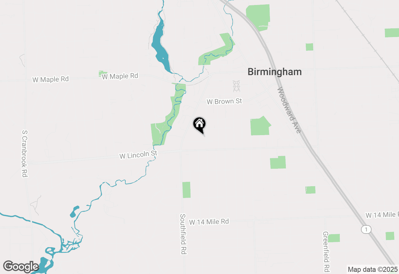 Map of 682 Wallace Street, Birmingham, MI 48009