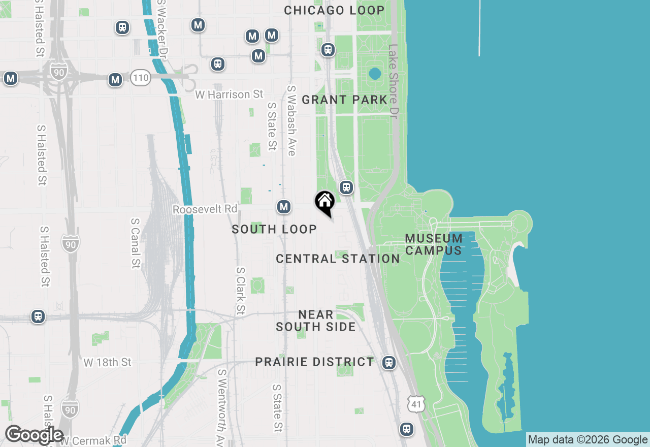 Map of 1250 S Indiana Avenue #1001, Chicago, IL 60605