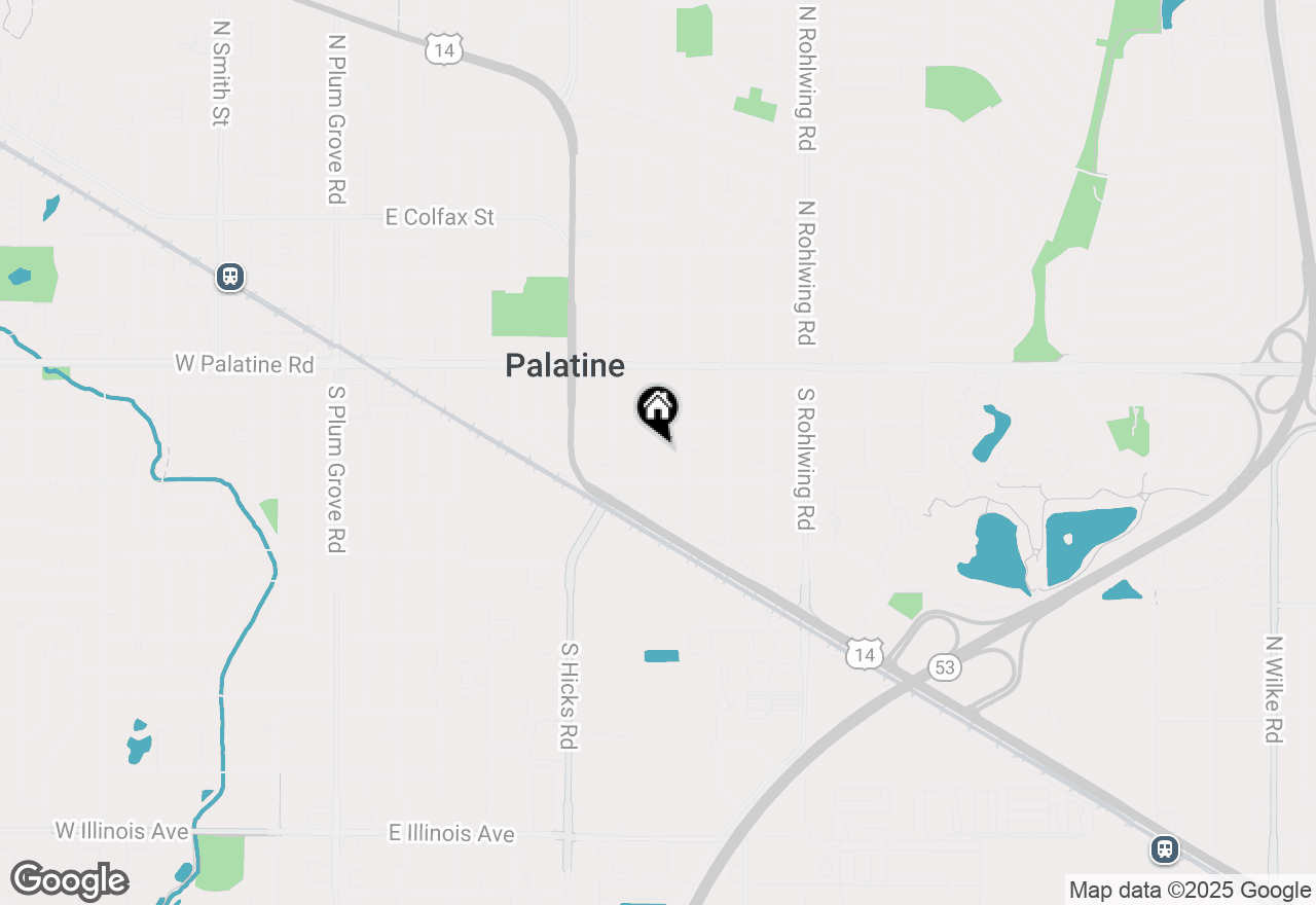 Map of 127 S Ashland Avenue, Palatine, IL 60074