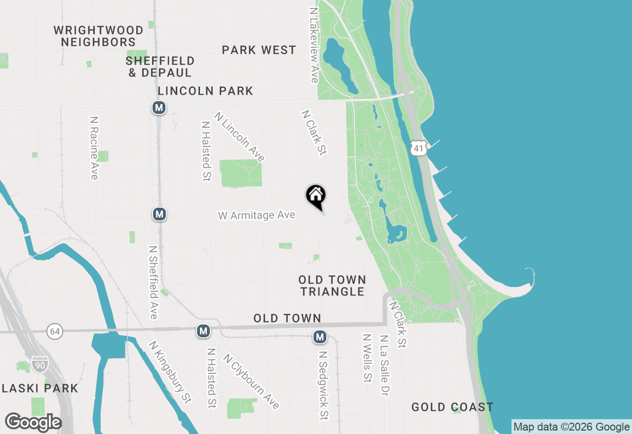 Map of 405 W Armitage Avenue #2S, Chicago, IL 60614