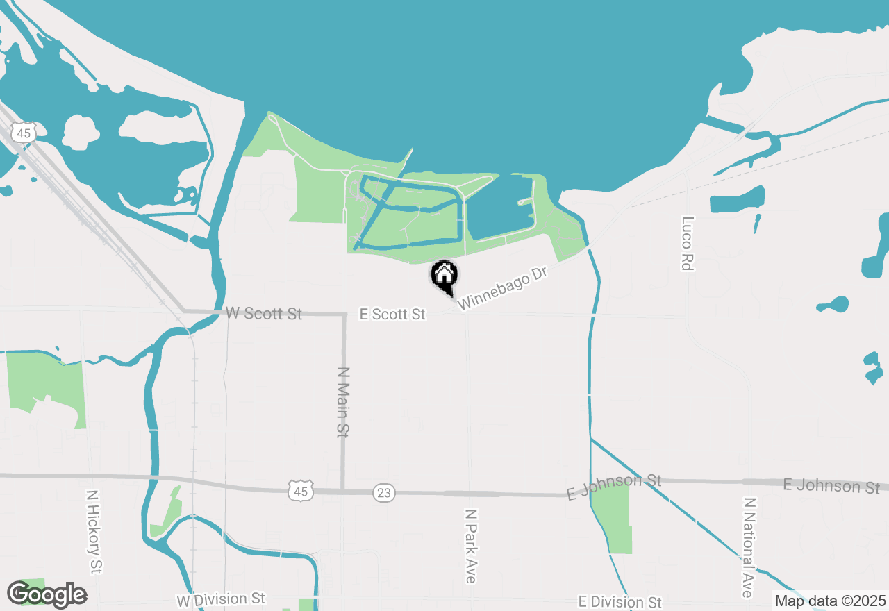 Map of 161 E Scott St, Fond Du Lac, WI 54935