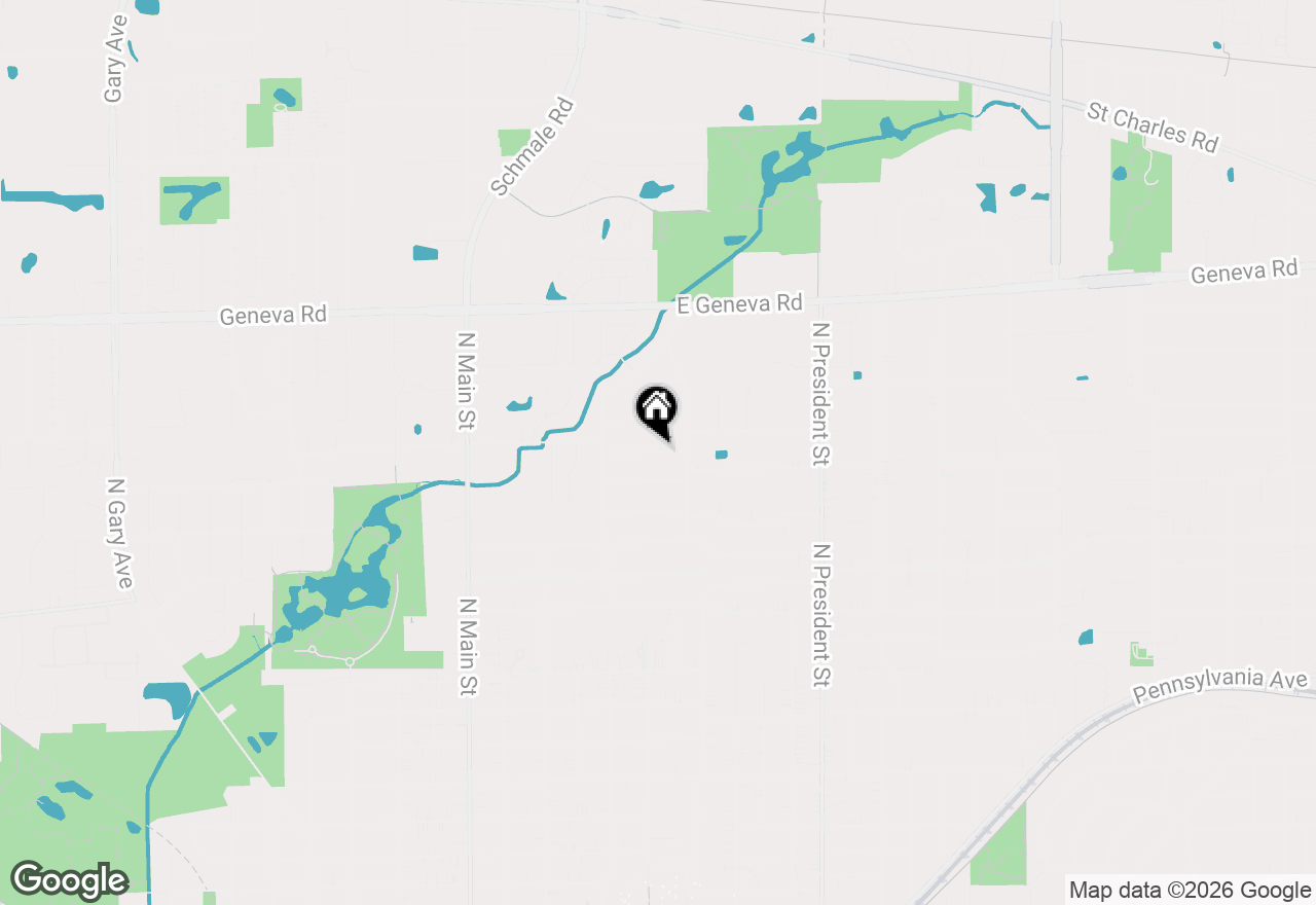 Map of 532 Turf Lane, Wheaton, IL 60187