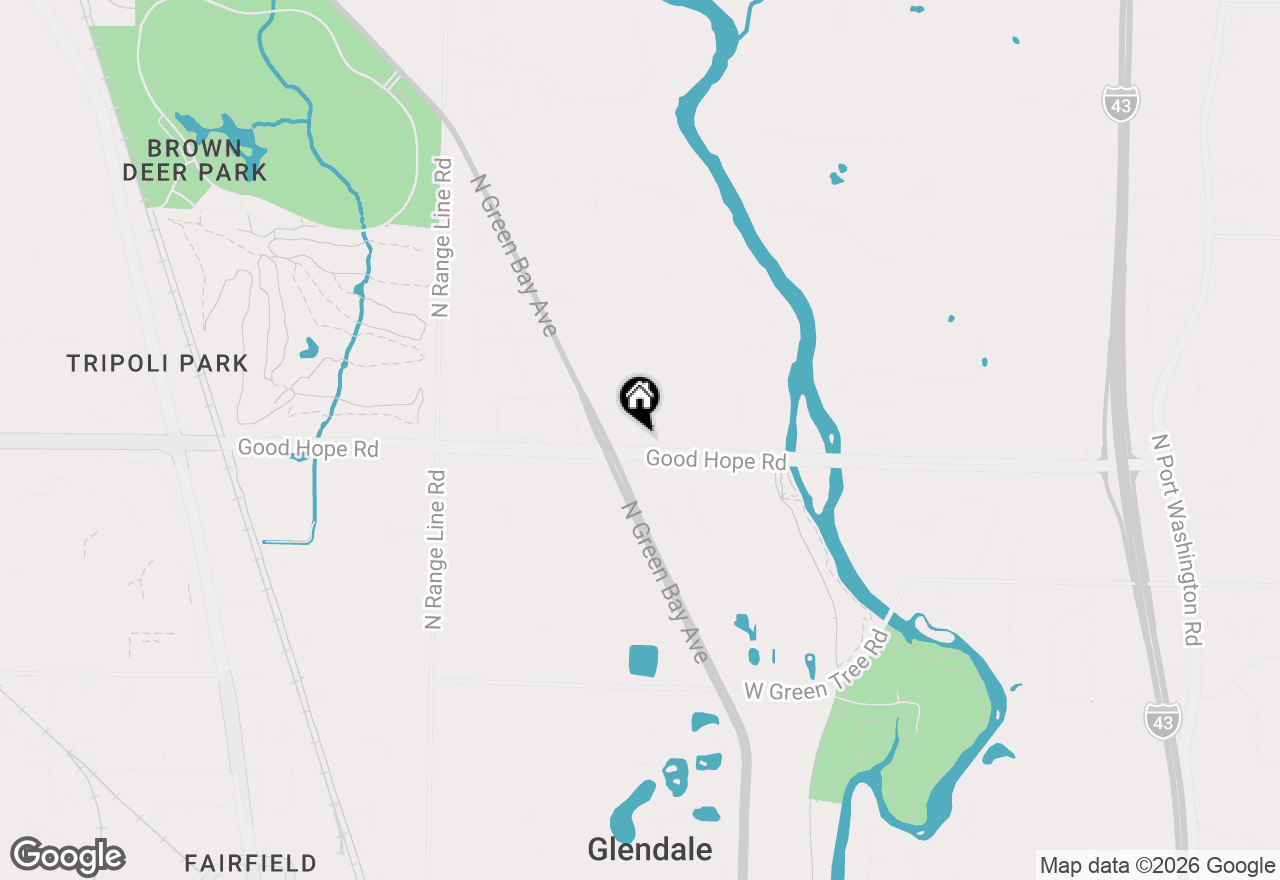 Map of 2020 W Good Hope Rd, Glendale, WI 53209