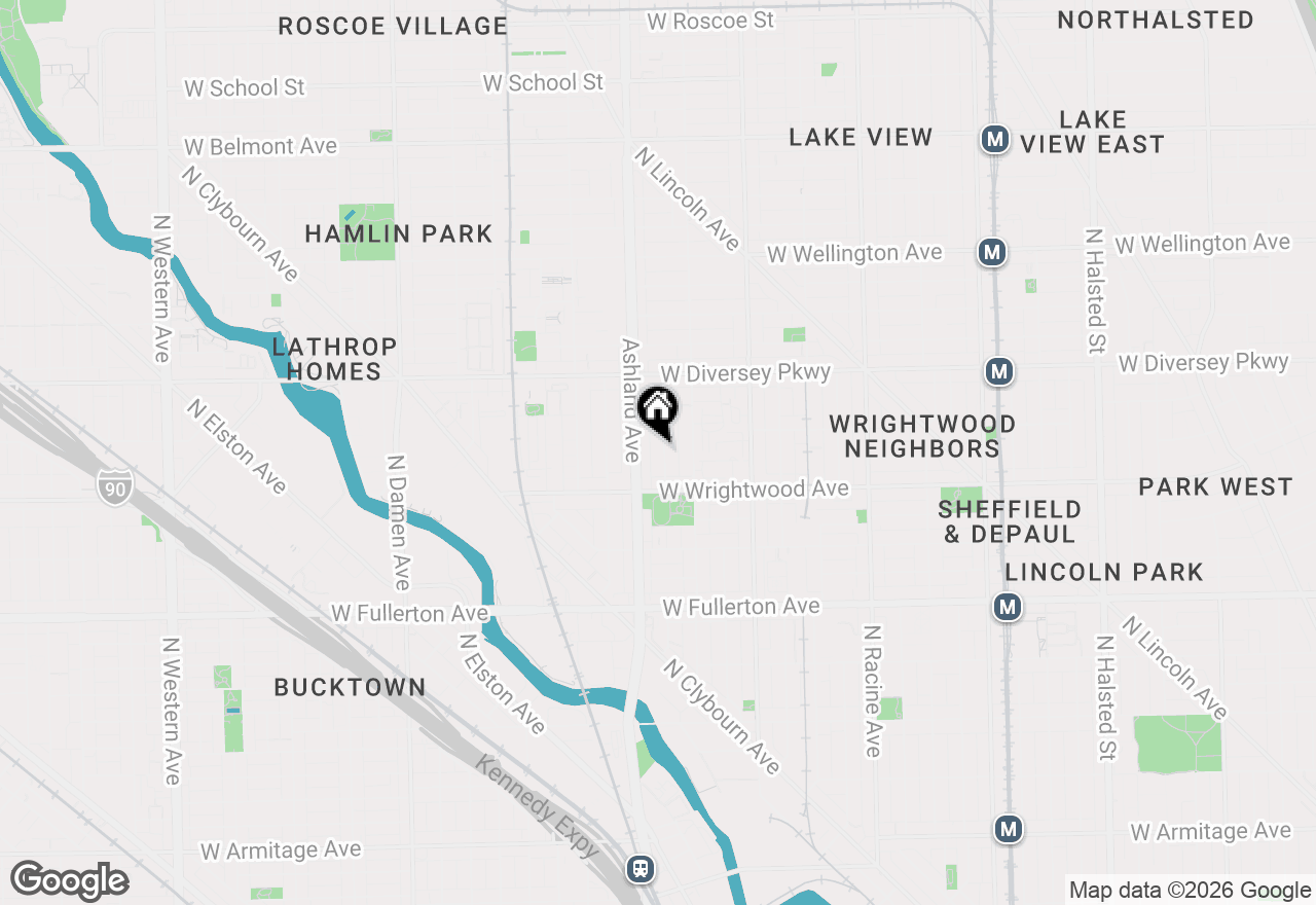 Map of 2640 N Bosworth Avenue #PHS, Chicago, IL 60614