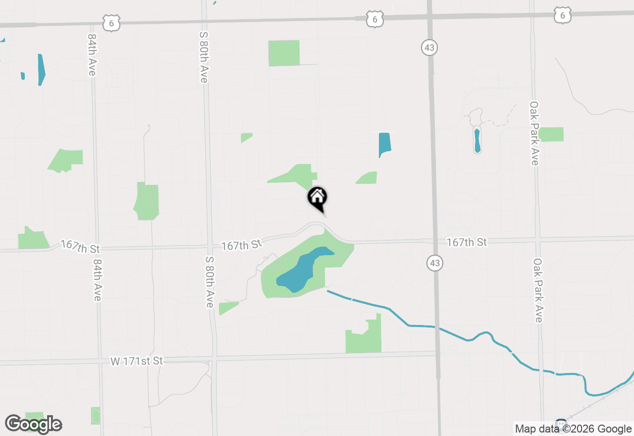 Map of 7612 167th Street, Tinley Park, IL 60477