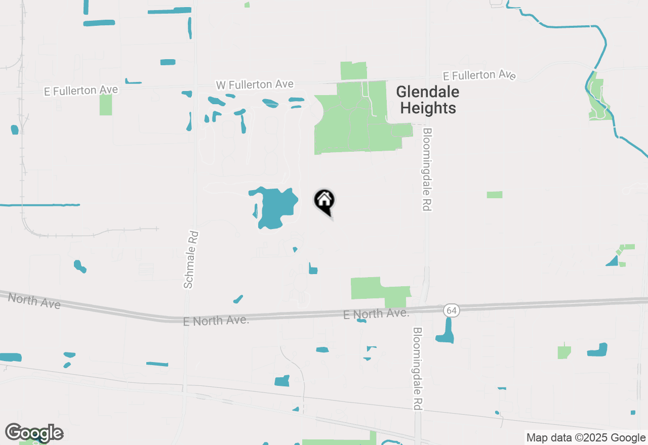 Map of 1357 Glen Hill Drive, Glendale Heights, IL 60139