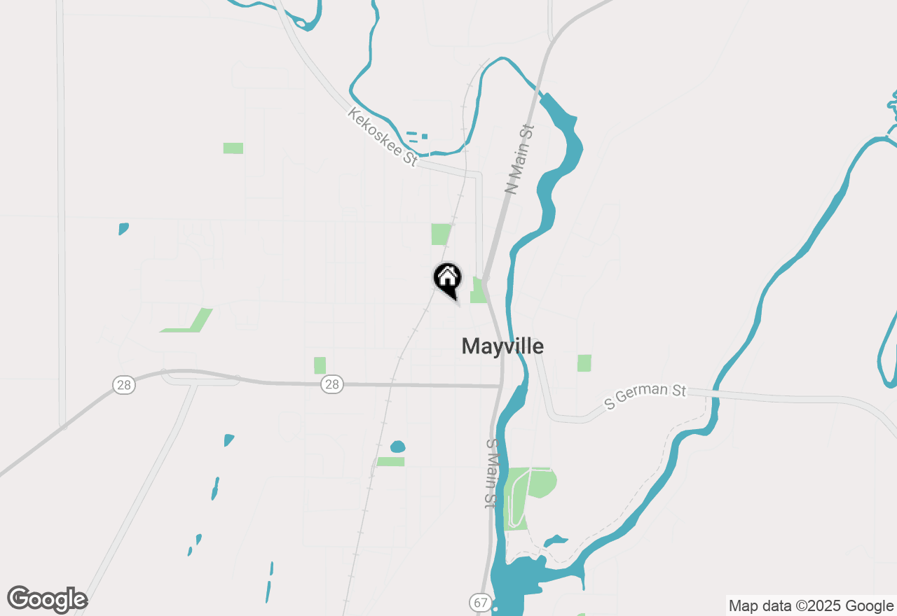 Map of 131 N John St, Mayville, WI 53050