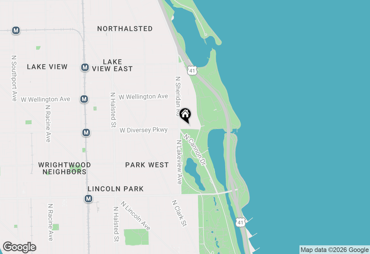 Map of 330 W Diversey Parkway #1702, Chicago, IL 60657