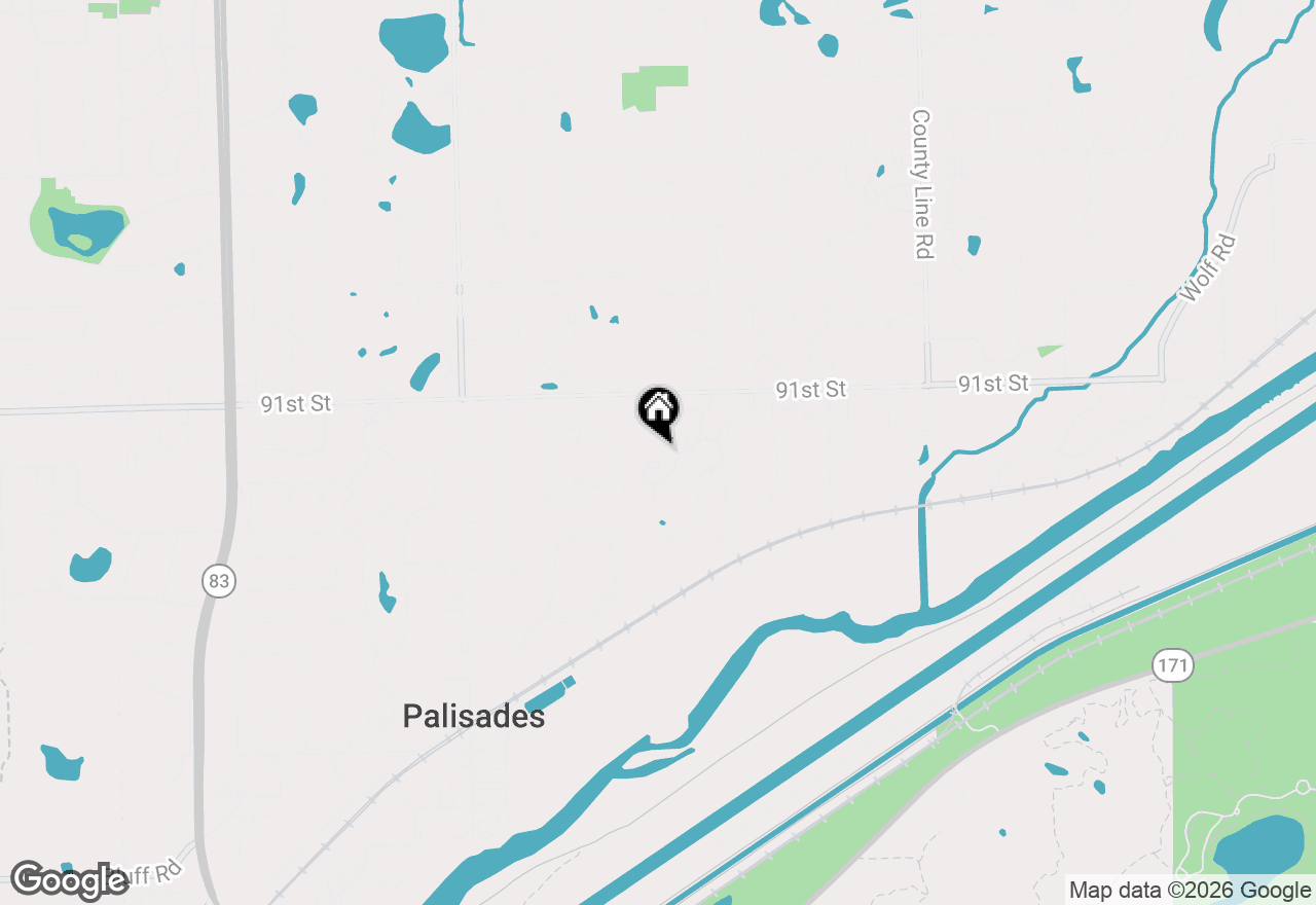 Map of 46 Oak Creek Drive, Burr Ridge, IL 60527