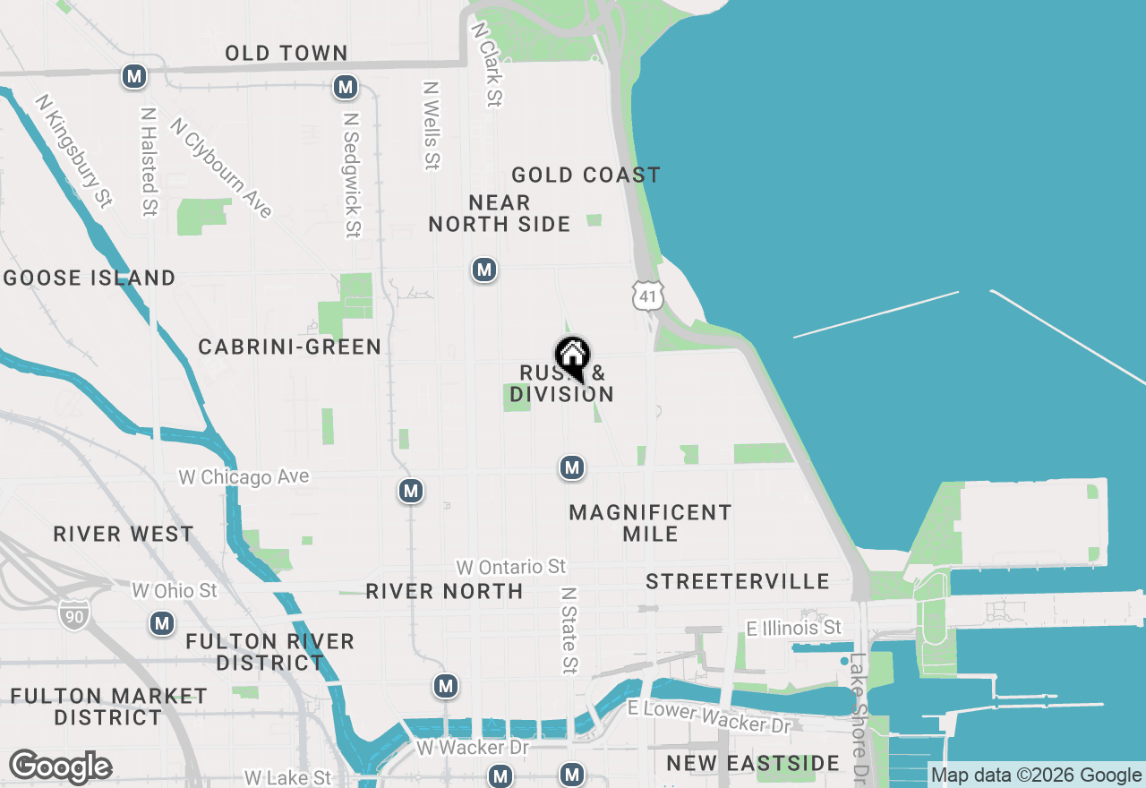 Map of 10 E Delaware Place #25B, Chicago, IL 60611