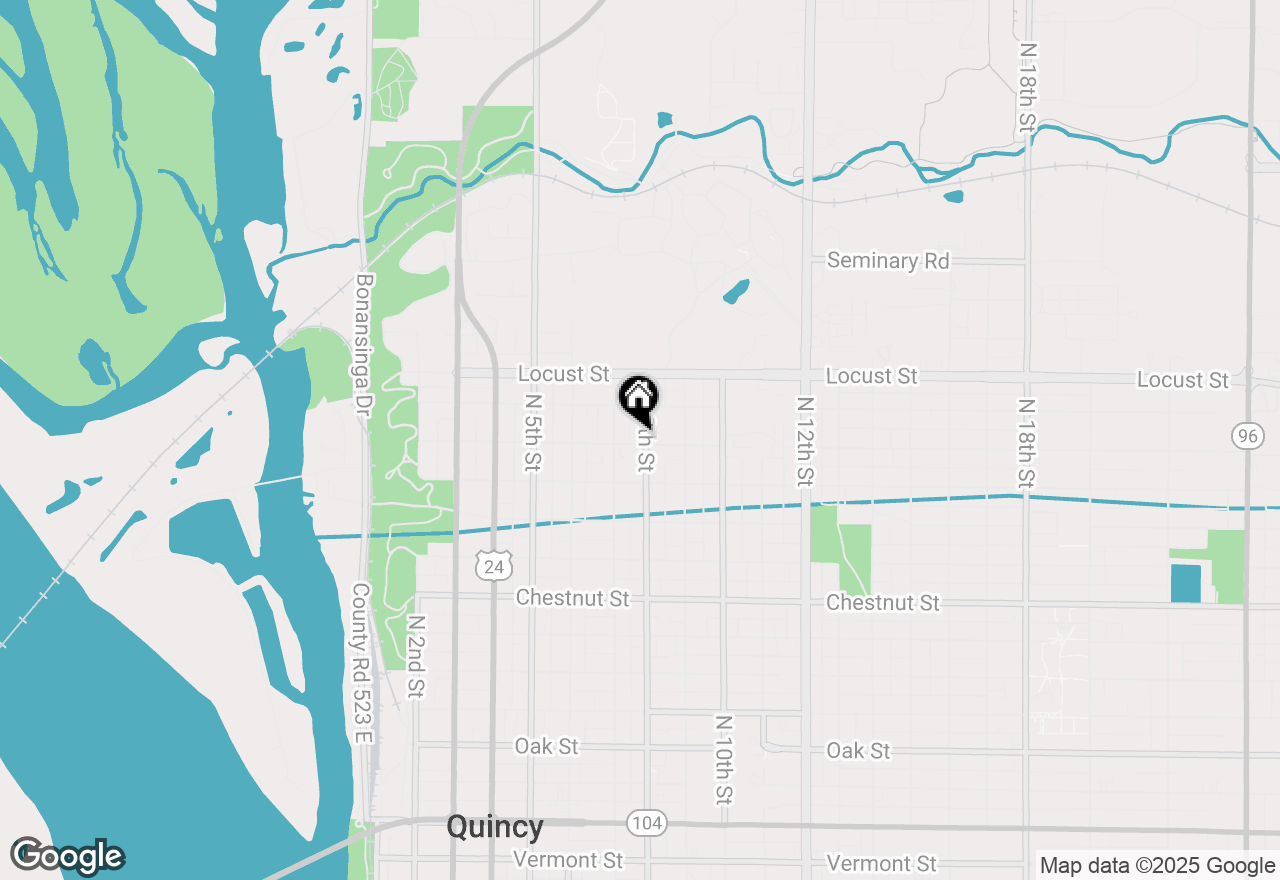 Map of 1401 N 8th, Quincy, IL 62301