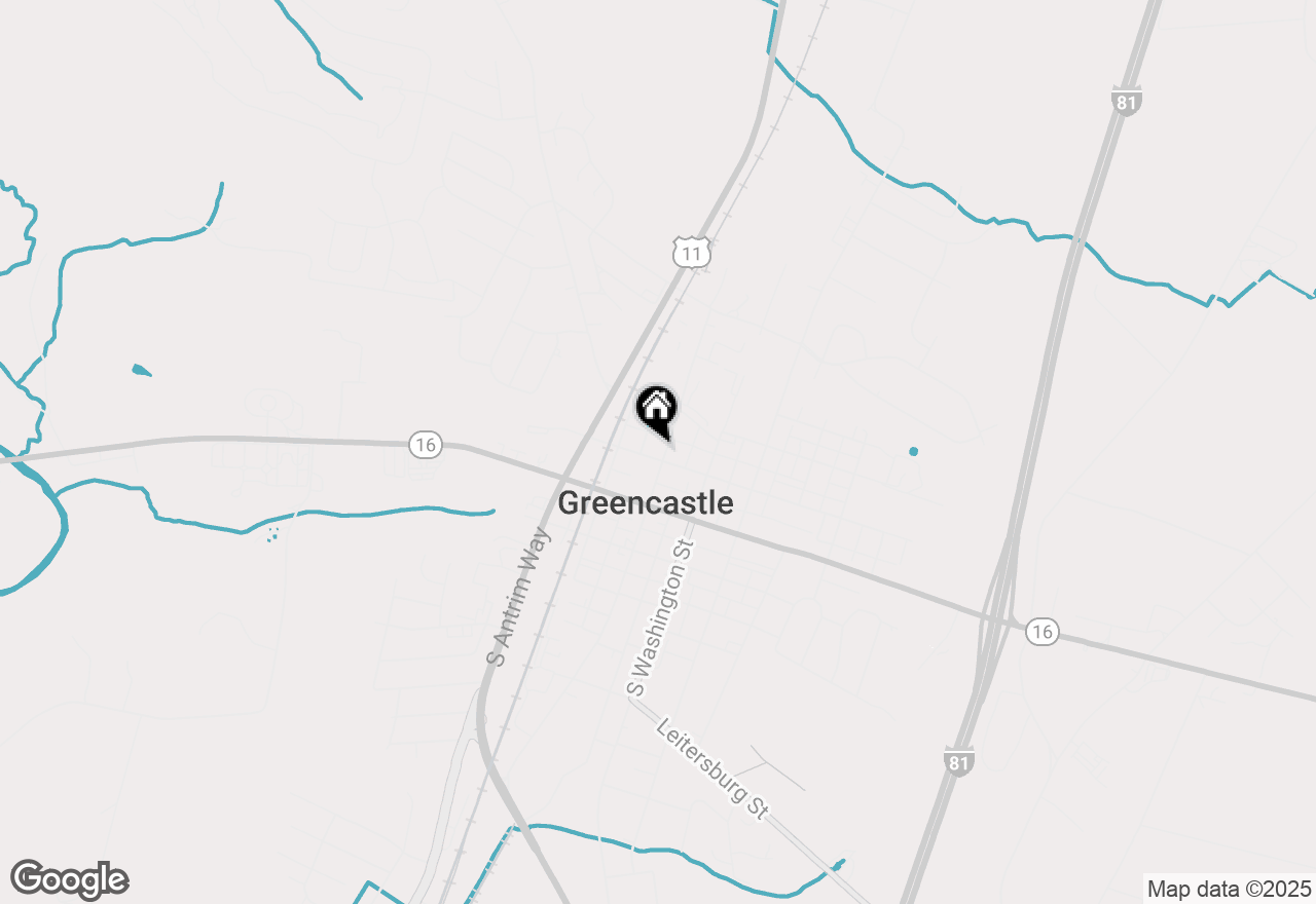 Map of 100 N Carlisle Street, Greencastle, PA 17225