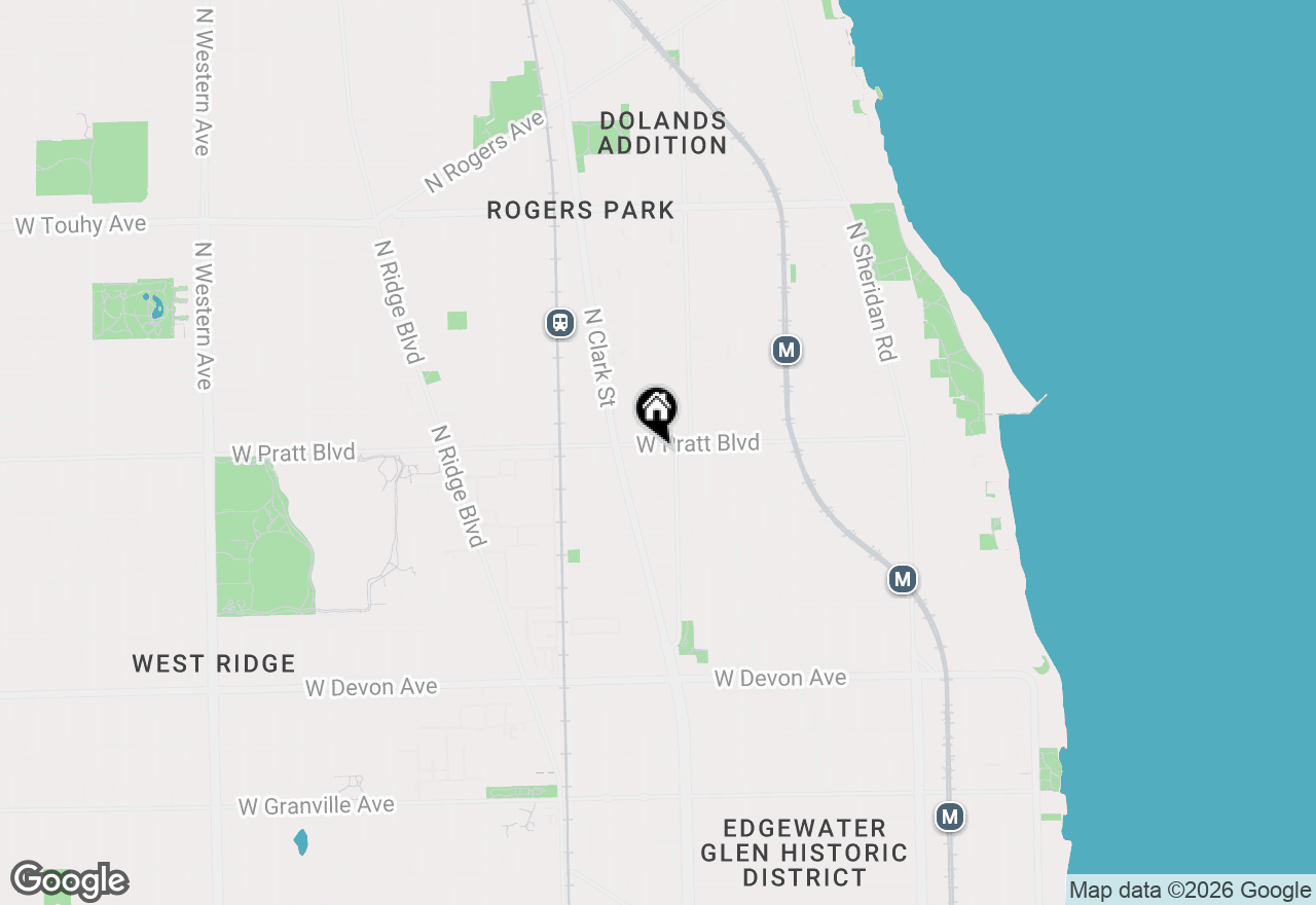 Map of 1637 W Pratt Boulevard #1W, Chicago, IL 60626