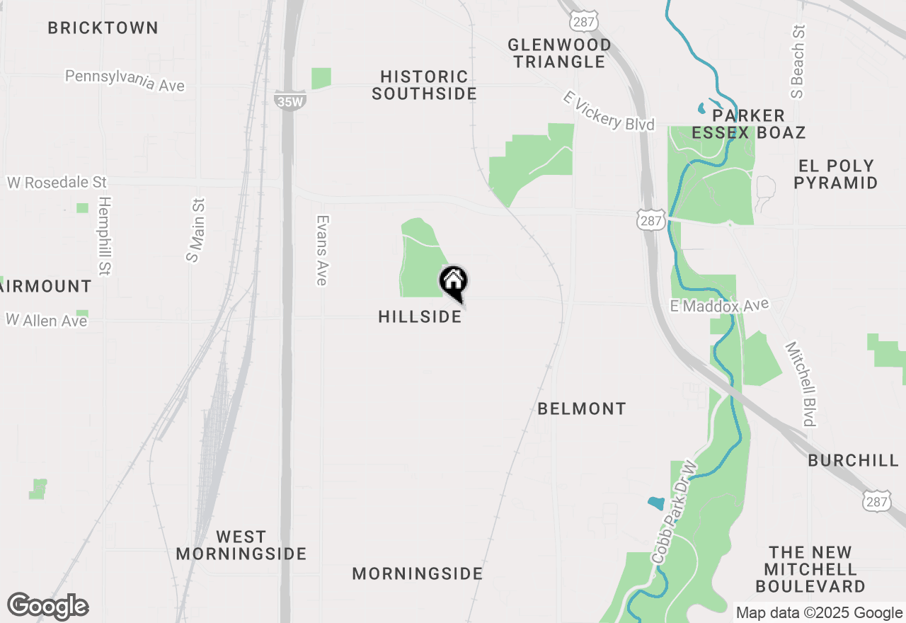 Map of 1245 E Allen Avenue, Fort Worth, TX 76104