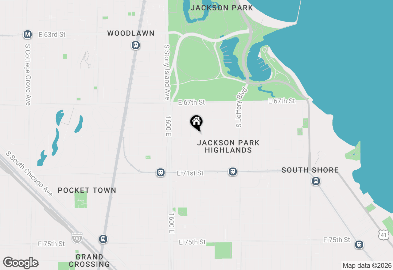 Map of 6853 S Ridgeland Avenue #402, Chicago, IL 60649