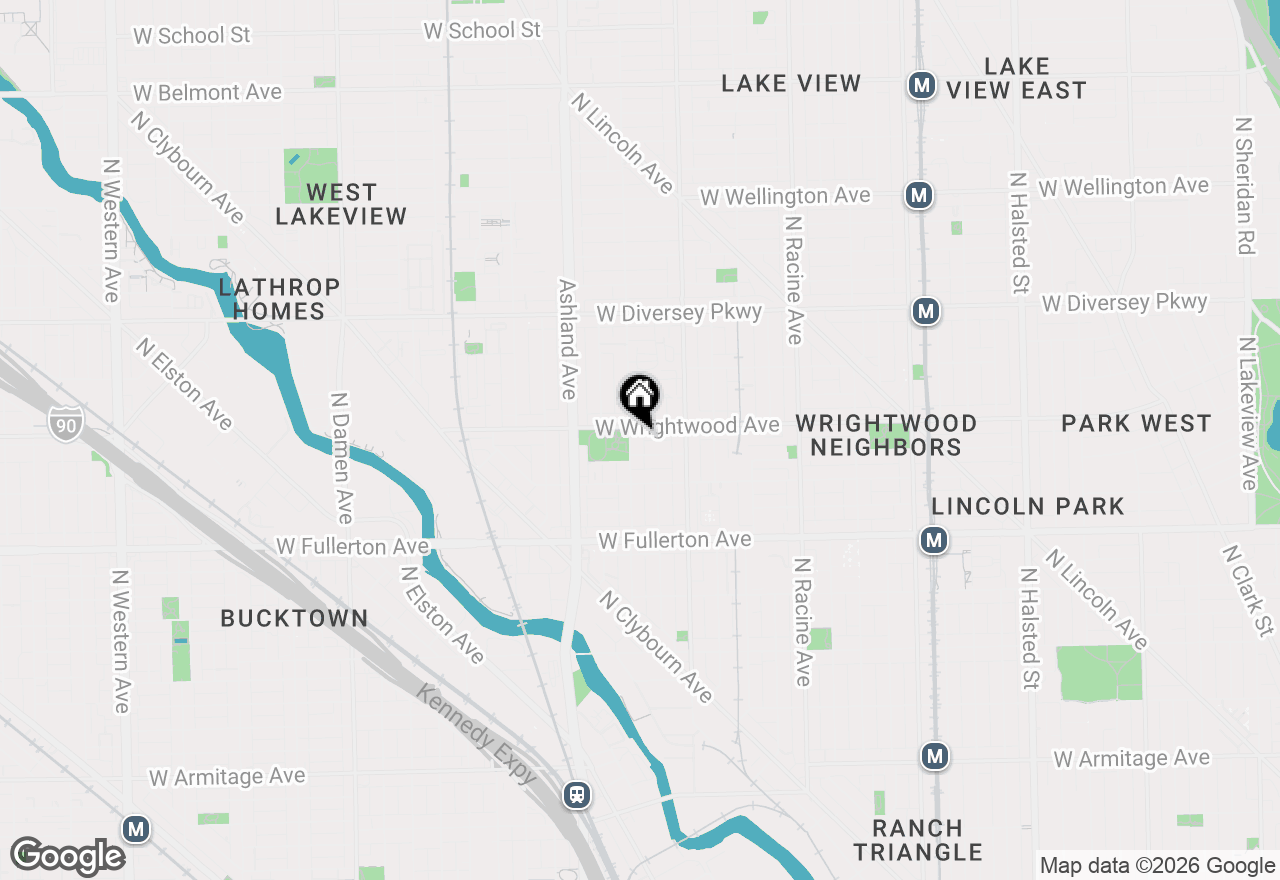 Map of 1447 W Wrightwood Avenue, Chicago, IL 60614