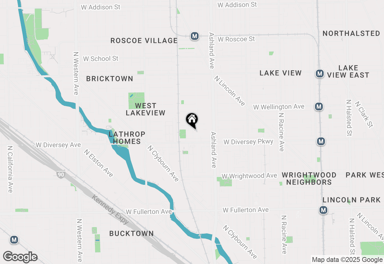 Map of 1714 W Wolfram Street, Chicago, IL 60657