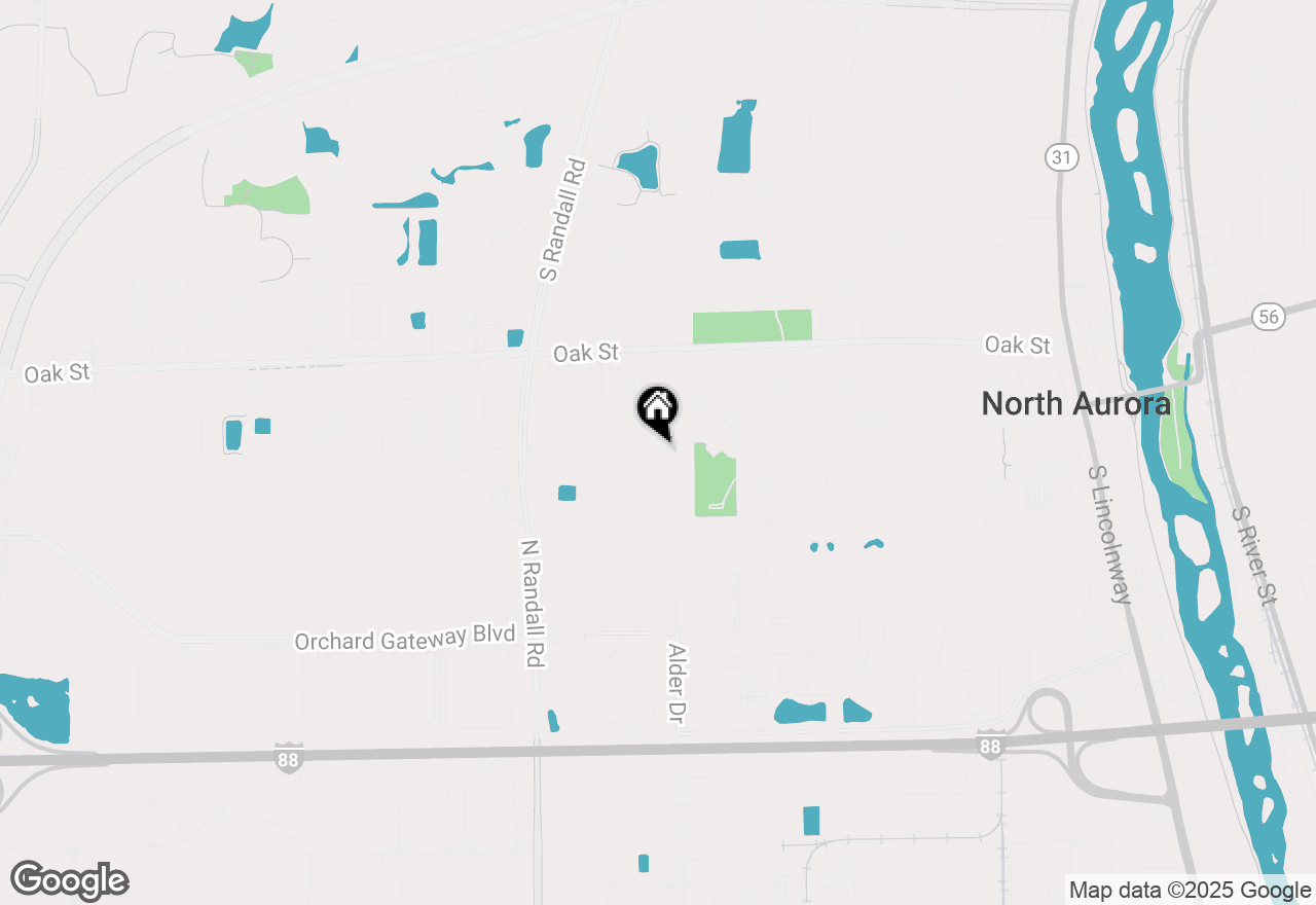 Map of 35 S Walnut Drive, North Aurora, IL 60542