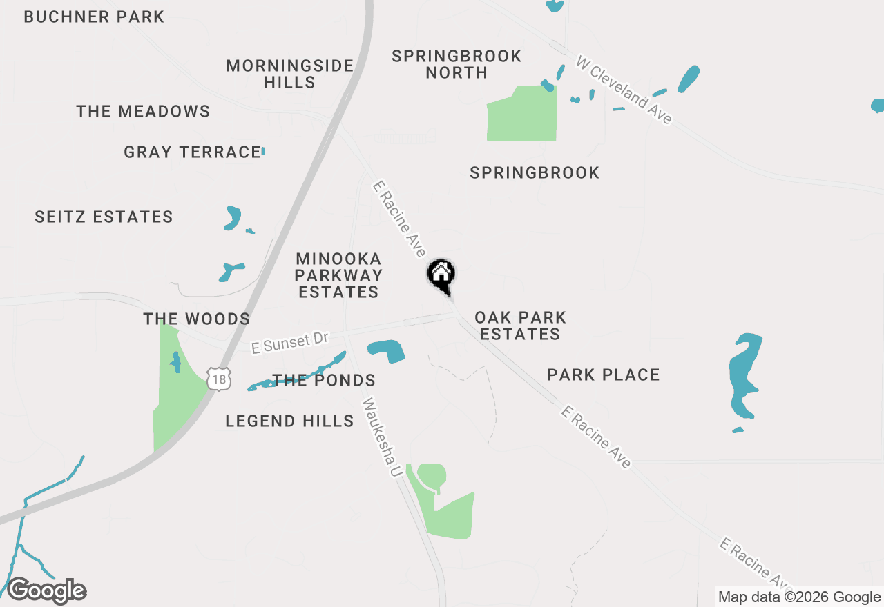 Map of 1914 E Sunset Dr, Waukesha, WI 53189