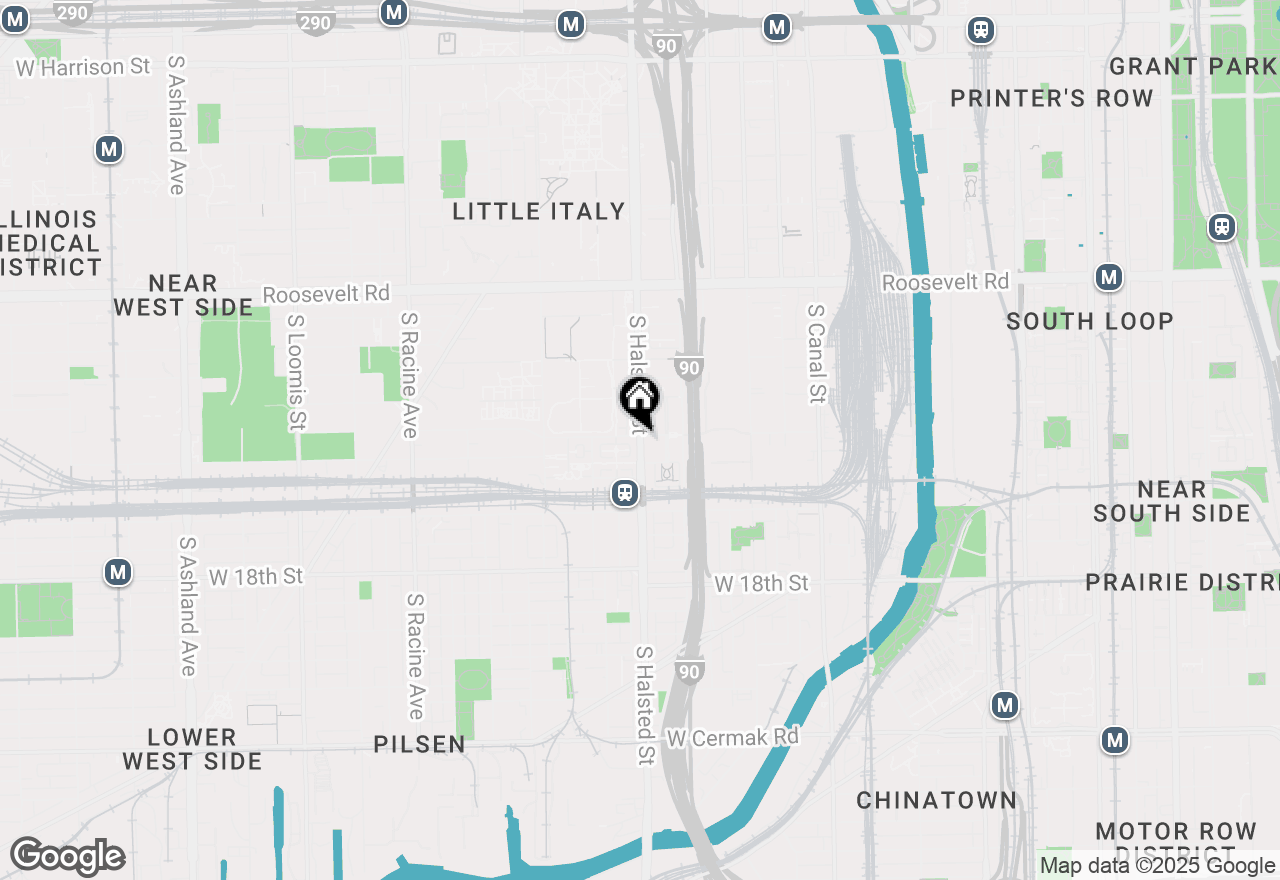 Map of 1451 S Halsted Street #3B, Chicago, IL 60607