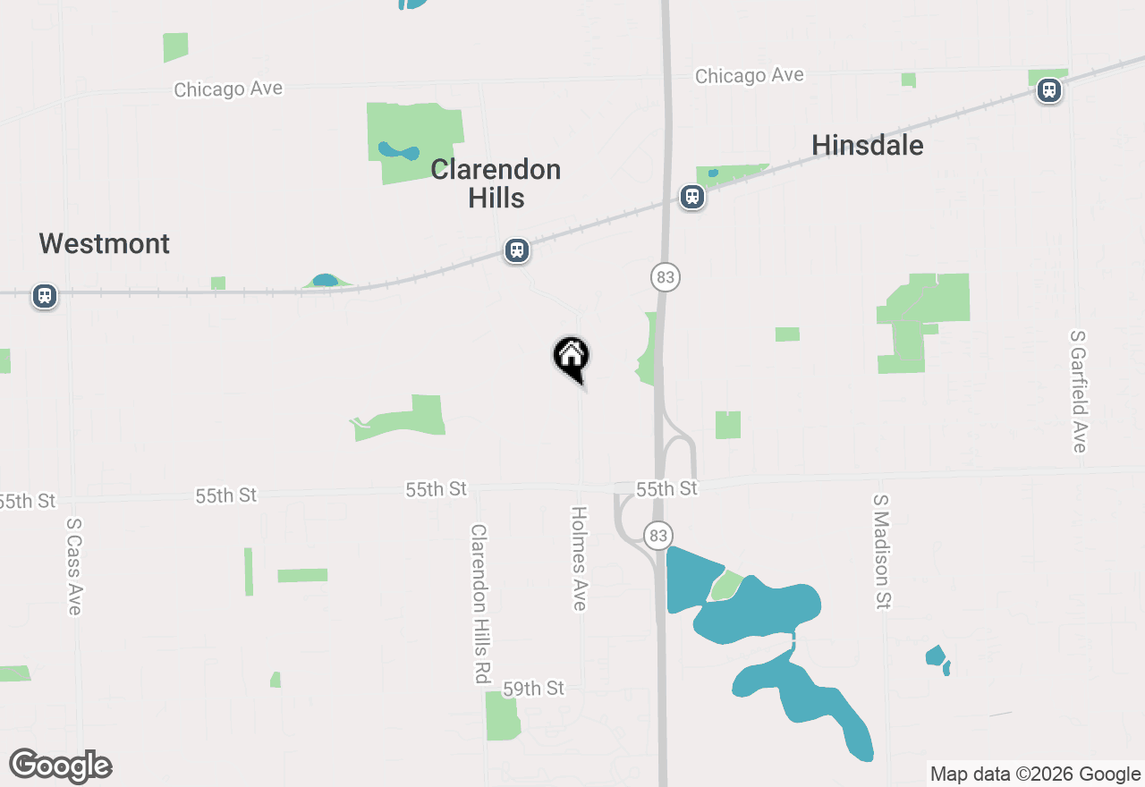 Map of 236 Holmes Avenue, Clarendon Hills, IL 60514