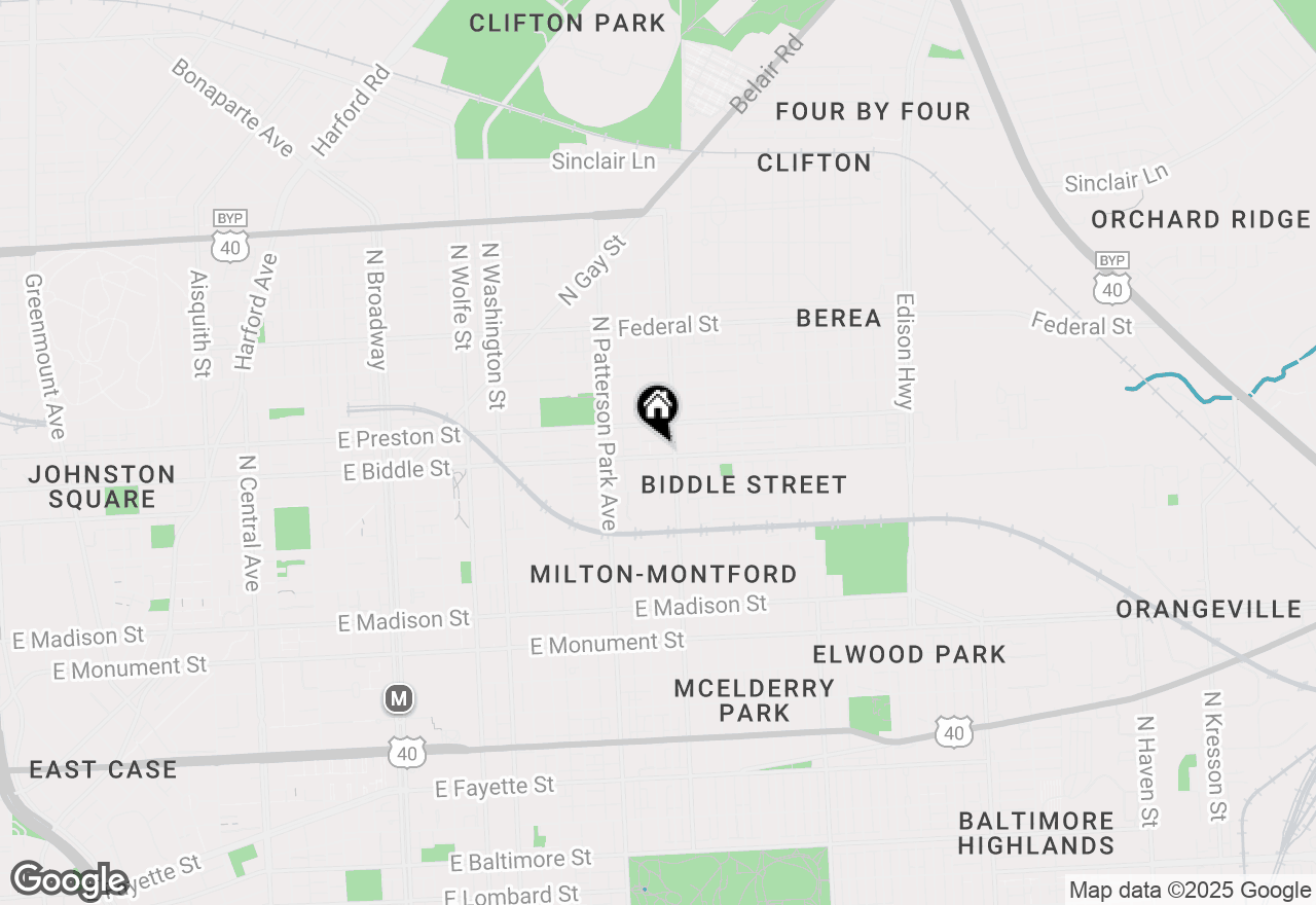 Map of 2422 E Biddle Street, Baltimore, MD 21213