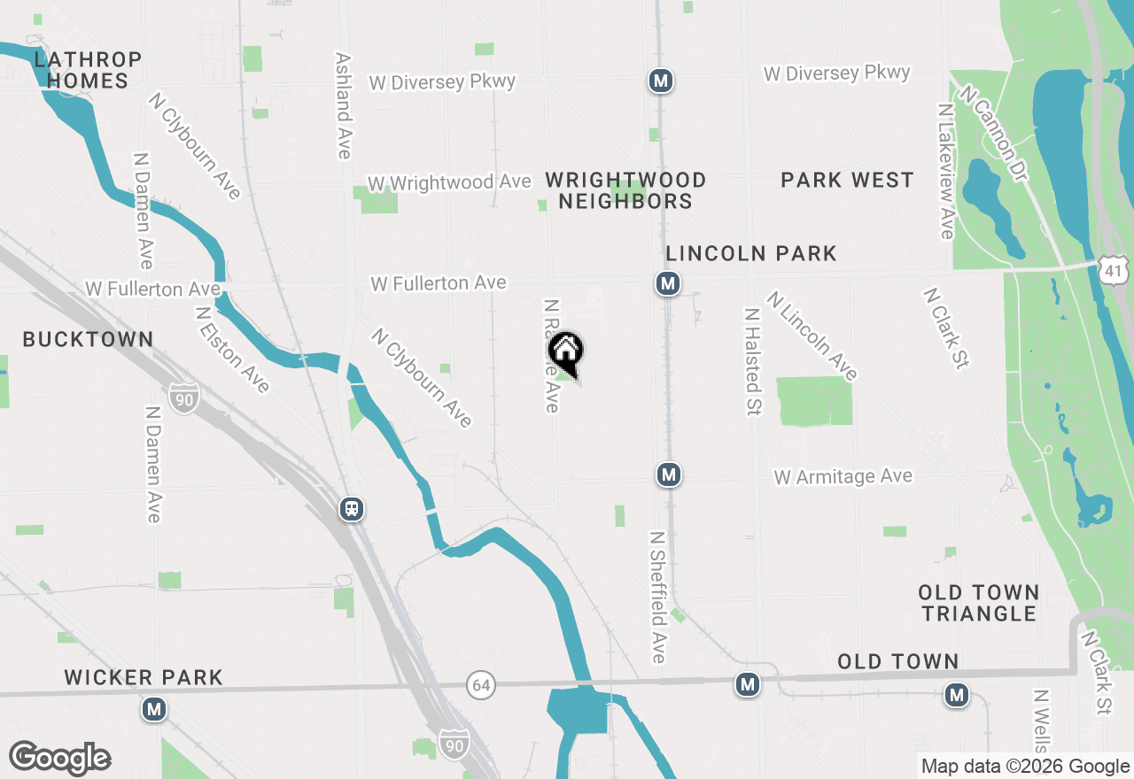Map of 1147 W Webster Avenue, Chicago, IL 60614
