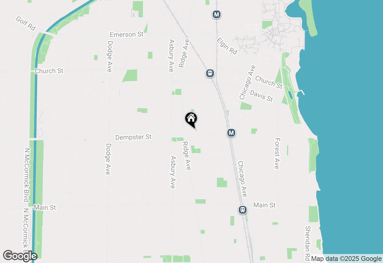 Map of 1312 Oak Avenue #1, Evanston, IL 60201