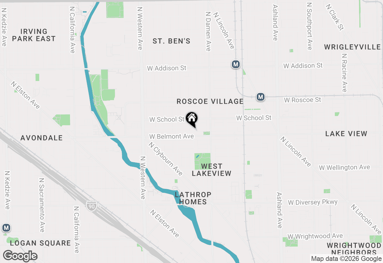 Map of 3214 N Hoyne Avenue #1R, Chicago, IL 60618