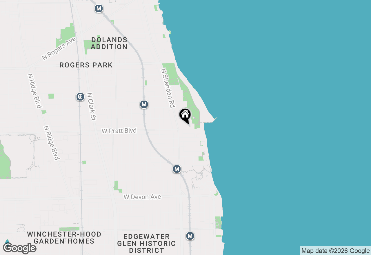 Map of 1130 W Pratt Boulevard #1N, Chicago, IL 60626