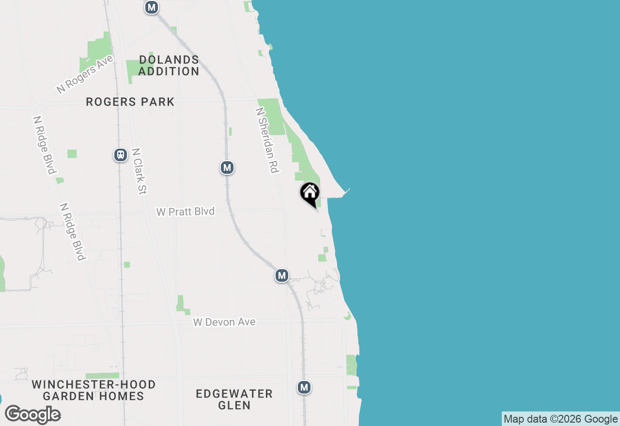 Map of 1101 W Pratt Boulevard #3W, Chicago, IL 60626