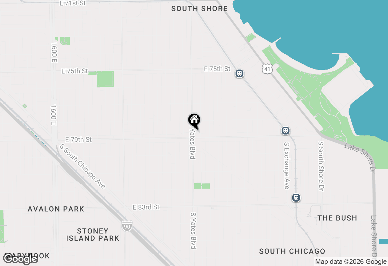 Map of 7845 S Yates Boulevard, Chicago, IL 60649