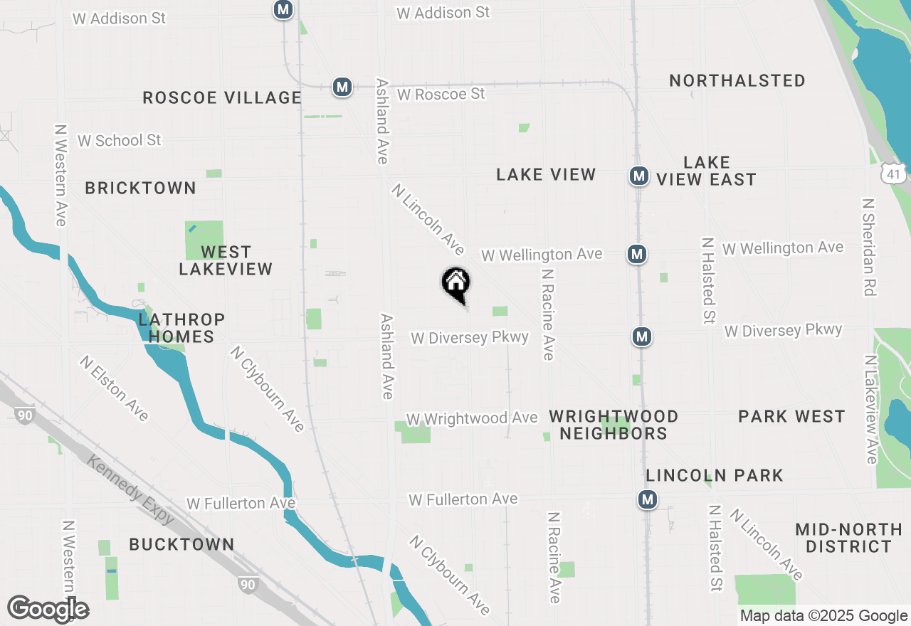 Map of 1416 W Wolfram Street #G, Chicago, IL 60657