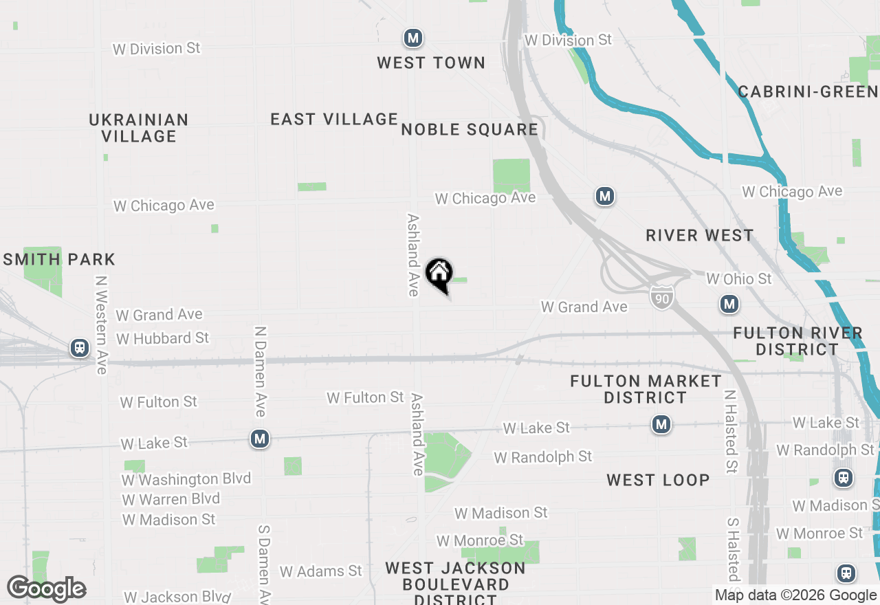 Map of 1500 W Grand Avenue #1E, Chicago, IL 60642