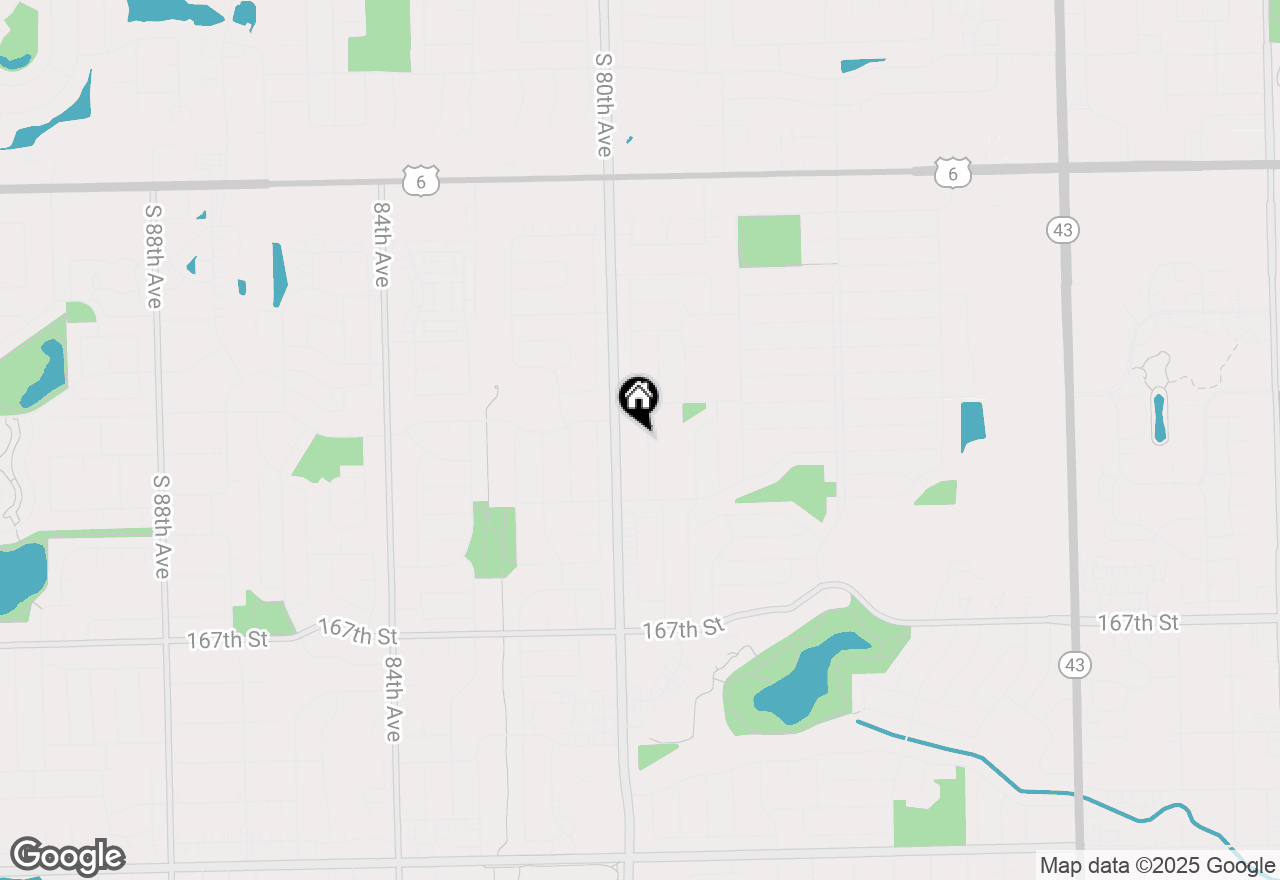 Map of (Address confidential), Tinley Park, Illinois 60477