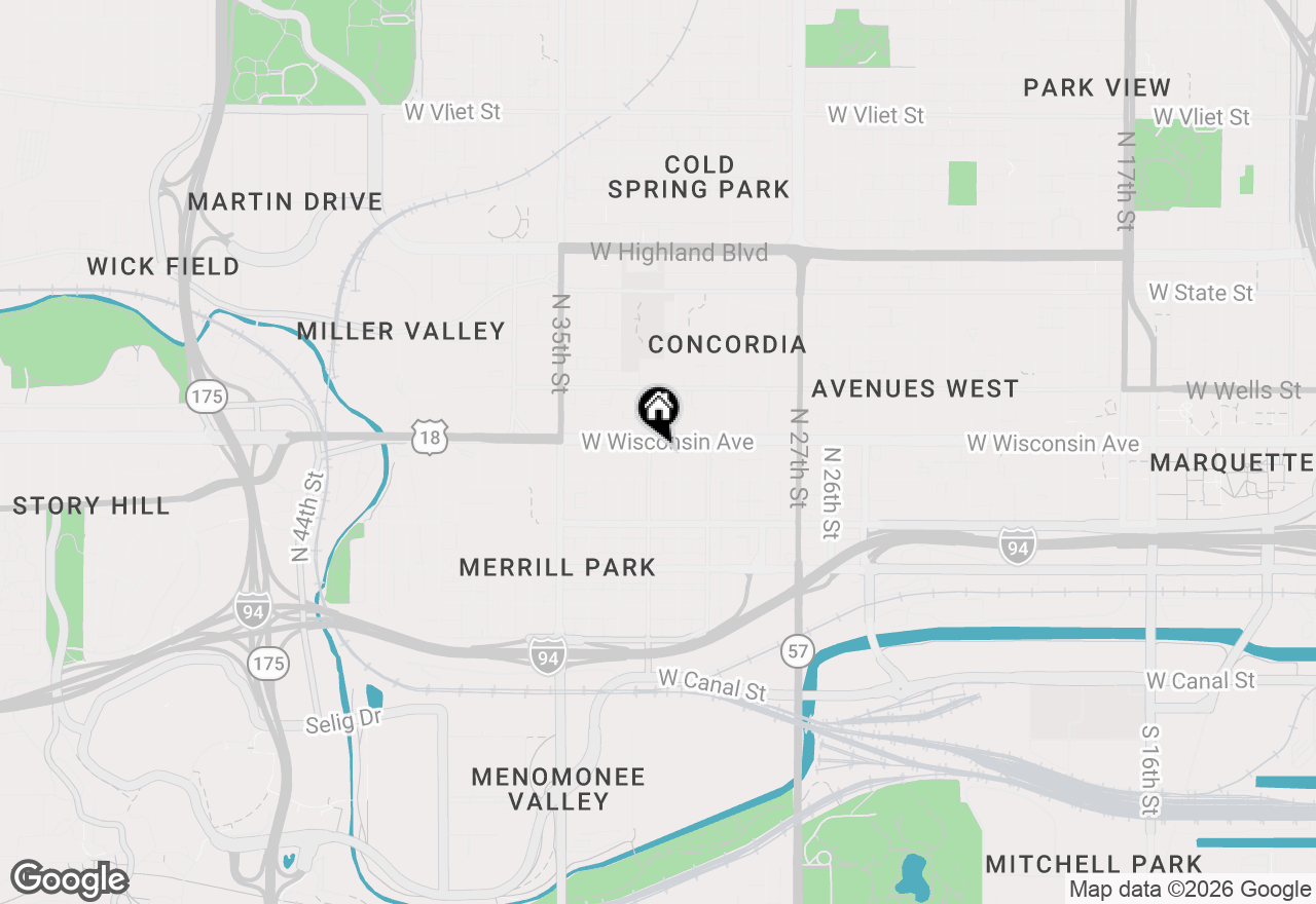 Map of 3127 W Wisconsin Ave, Milwaukee, WI 53208
