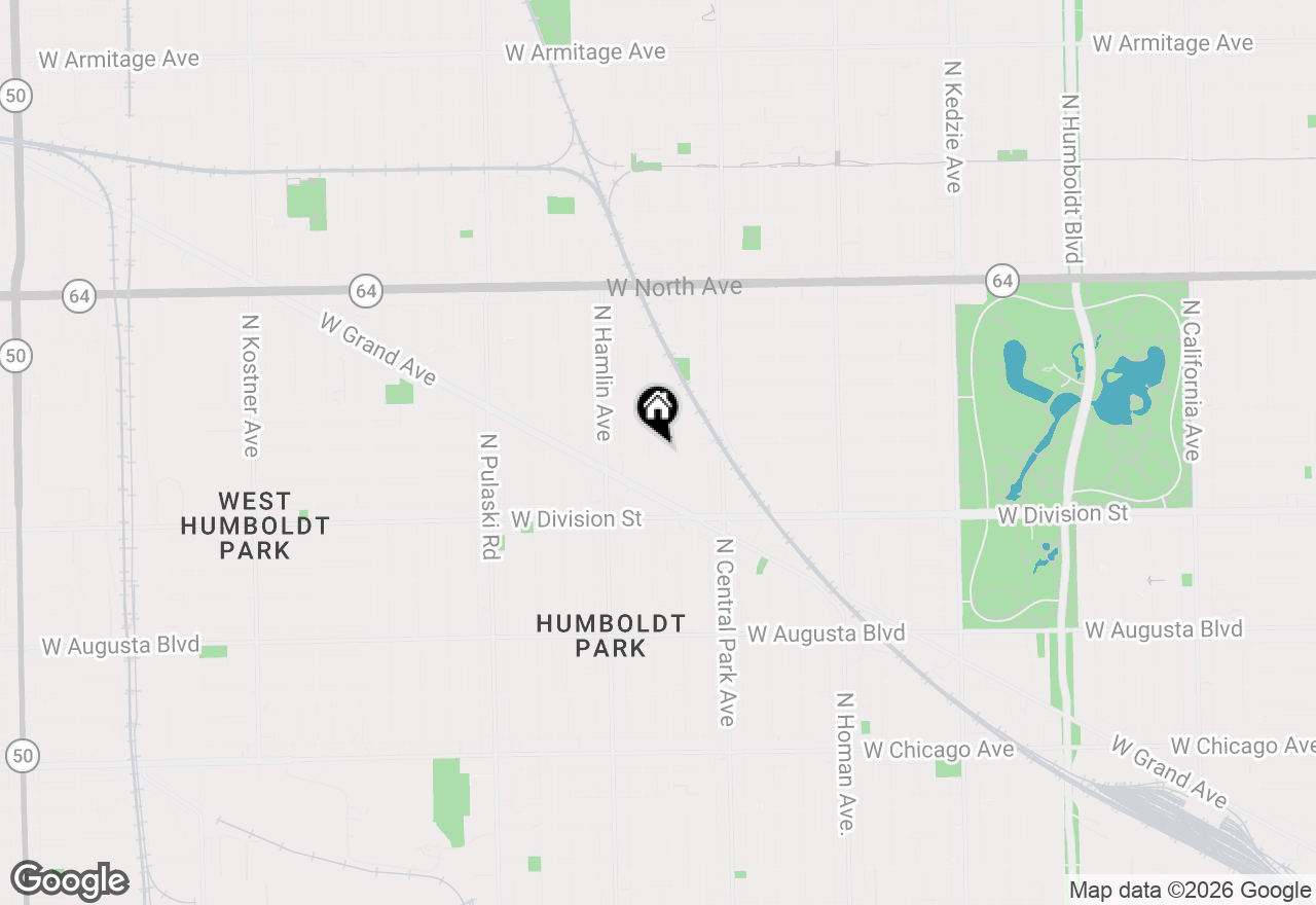 Map of 1304 N Lawndale Avenue, Chicago, IL 60651