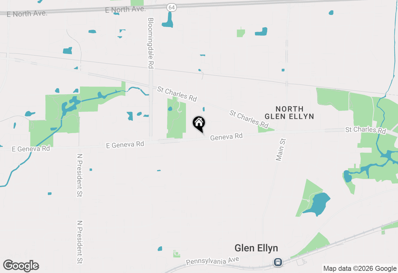 Map of 825 Evergreen Avenue, Glen Ellyn, IL 60137