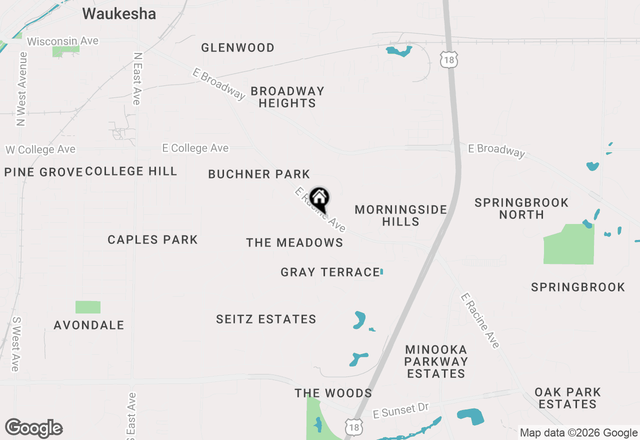 Map of W231S2543 Racine Ave, Waukesha, WI 53186