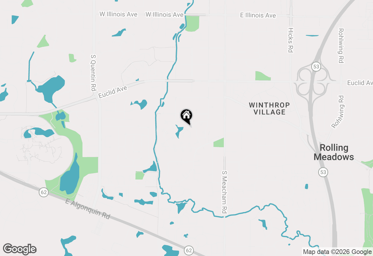 Map of 107 Honeysuckle Court, Rolling Meadows, IL 60008