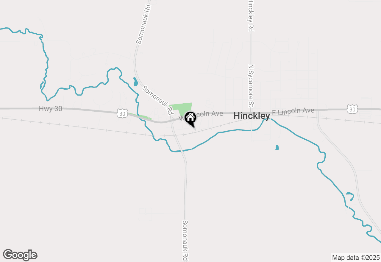 Map of 627 James Street, Hinckley, IL 60520