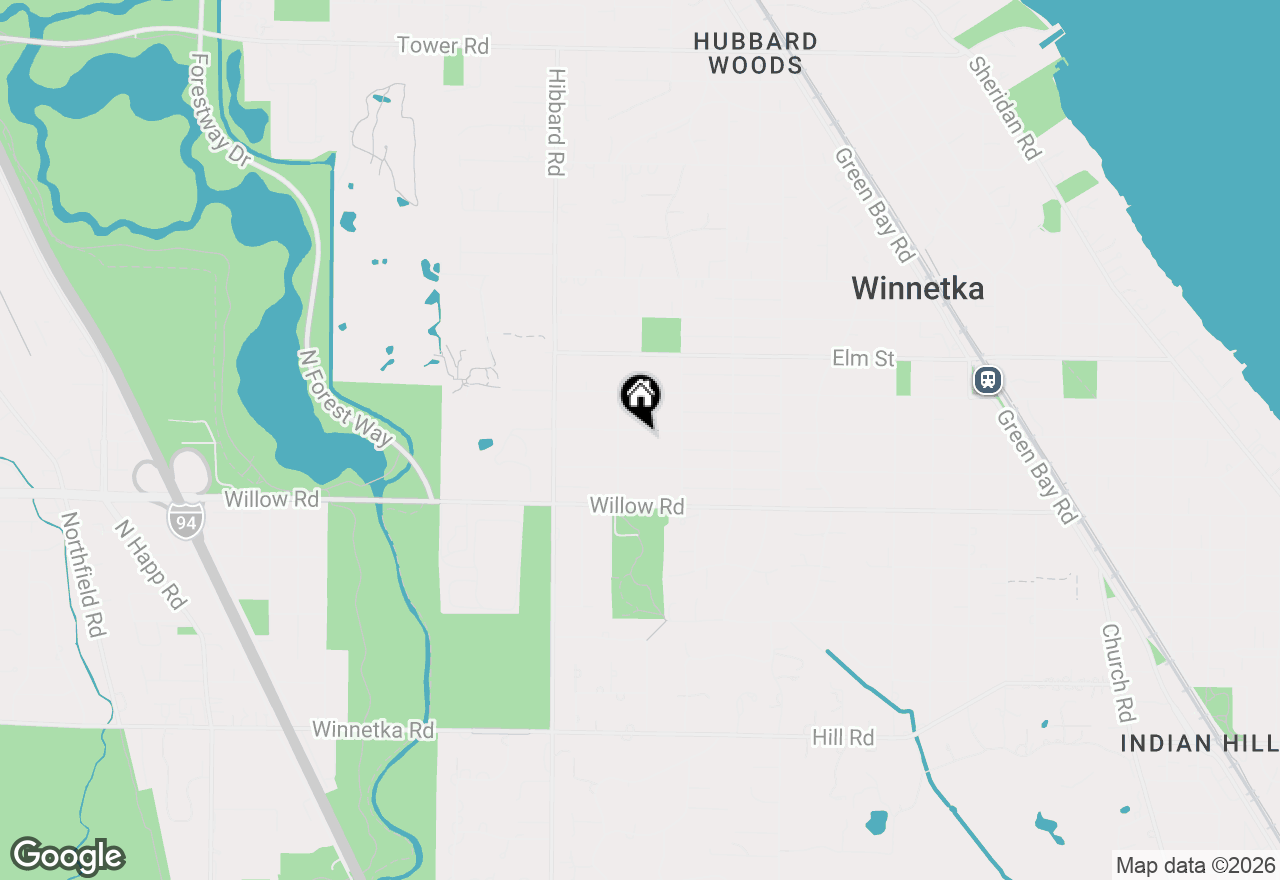 Map of 1166 Cherry Street, Winnetka, IL 60093