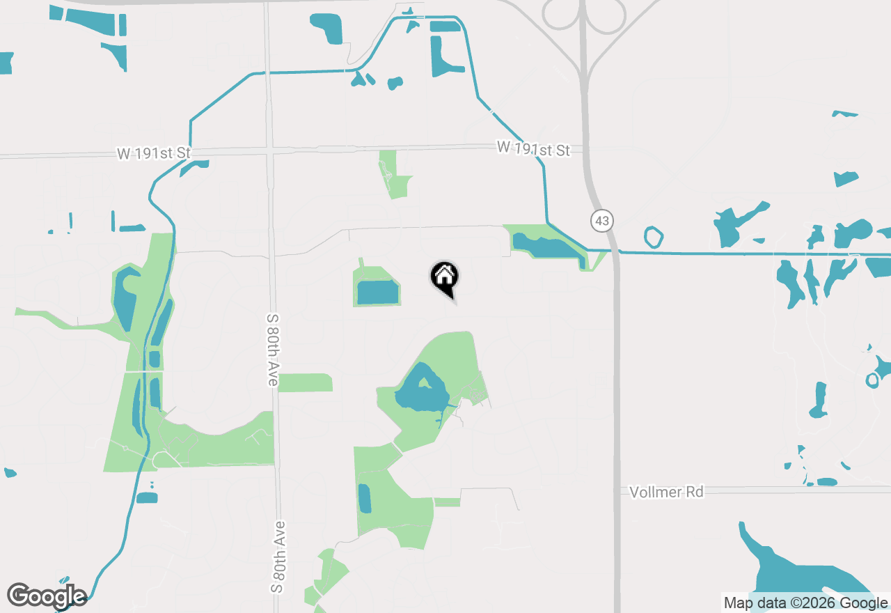 Map of 21314 S Hillside Road, Frankfort, IL 60423