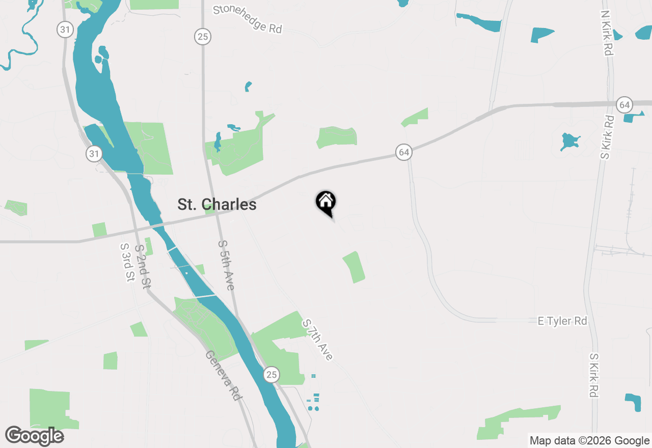 Map of 417 S 13th Avenue, St. Charles, IL 60174